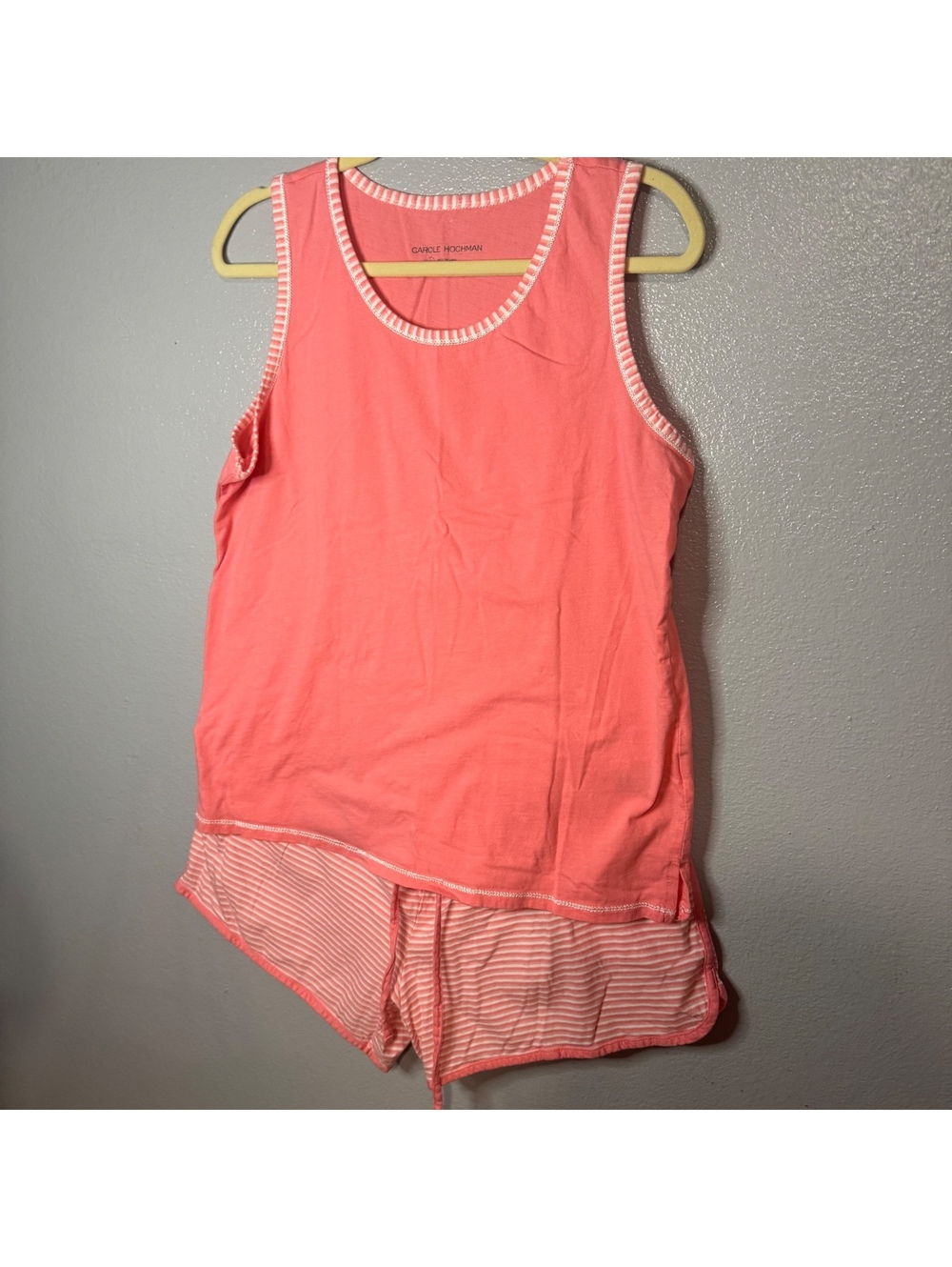 Carole Hochman Pink Pajama Set Women’s Large Tank Top Shorts Sleepwear - Picture 4 of 10